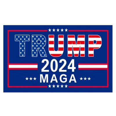 China Election factory direct sale 3*5ft polyester color trump 2024 silk printing blue Maga flag for election for sale