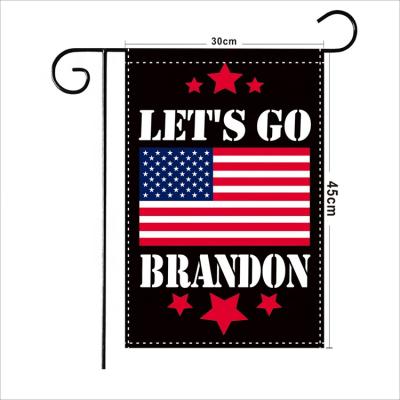 China Wholesale Custom Festival Double Sided Polyester 600D 12*18 Inch Let Us Go Brandon Trump Garden Flag for sale