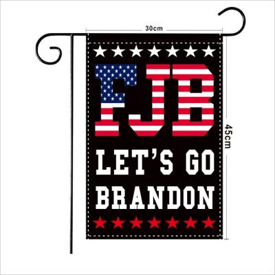 China Festival Style 600D 12*18 Multi Inch Single Sided Polyester Let Us Go Brandon Trump Garden Flag for sale