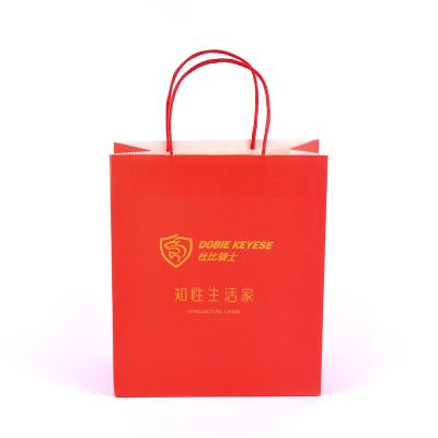 China Recycled Materials Cheap price Custom Size Package Paper Handle Paper Bag Kraft Paper Shopping Bag for sale