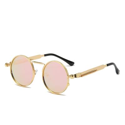 China Fashion Sunglasses Vintage Round Punk Sunglasses Men Spring Metal Steampunk Mirror Sun Glasses For Men Women Retro Personality Eyewear for sale