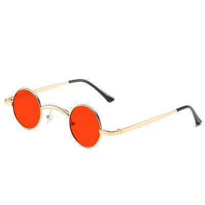 China Fashion Retro Sunglasses Women's Copper Brand Design Round UV400 Sun Glass Sunglasses Luxury Unisex Factory for sale