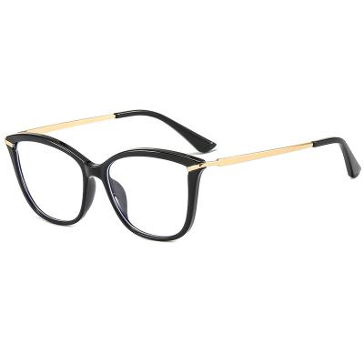 China Hot Selling Fashion Retro Cat Eye Blue Light Blocking Glasses Anti-blue Optical Frame TR90 Light Glasses for sale