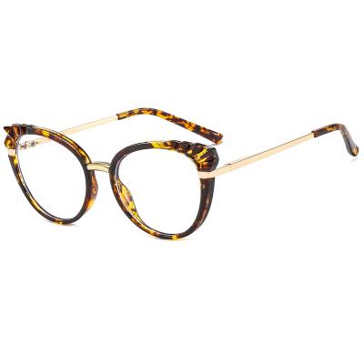 China New Fashion Vintage Cat Eye Frame Blue Light Blocking Woman Cat Eyeglasses Anti Blue Light Glass for sale