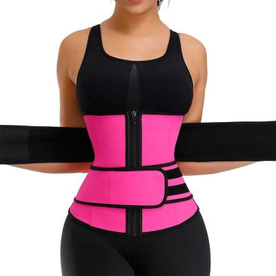 China Waist Trainer Women Neoprene Corset Cincher Compression Girdle Black Double Double Strap Shapers for sale