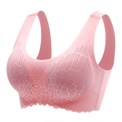 China Hot Selling QUICK DRY Traceless No Rims Gather Bra Comfortable Cover Lace Sleep Shockproof Auxiliary Breast for sale