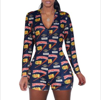 China 2020 New Long Sleeve QUICK DRY Cartoon Printing Sexy Style One Body-hugging Onesie for sale