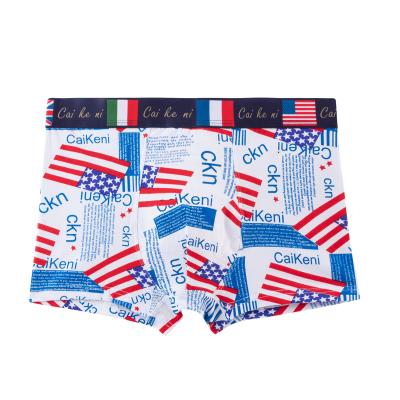 China Wholesale Anti-Static Men's Cotton Boxer Shorts 95% Cotton Custom Fashion Printed Comfortable Loose Breathable Underwea for sale