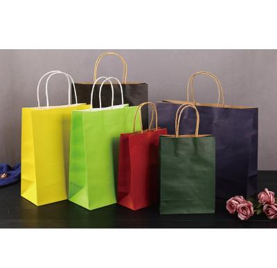 China Food Kraft Paper Bags With Handle,White Paper Bag With Printed for sale