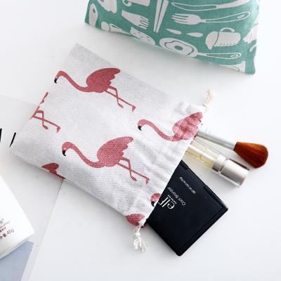 China Gift cloth custom drawstring canvas makeup bags for promotion for sale