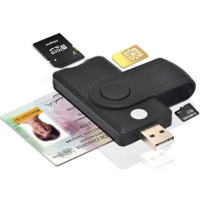 China High Speed ​​USB 2.0 5 in 1 SIM SD TF ID IC Multiport Smart Card Reader for sale