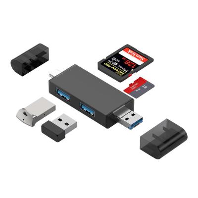 China High Speed ​​Aluminum Alloy 7 in 1 Micro USB C Type All in 1 SD TF OTG Multi Card Reader for sale