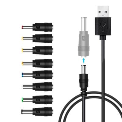 China Industrial DC Power Cable USB To Interchange 5.5*2.1 Multifunctional USB Cable 5521 Male Connector 8 In 1 for sale