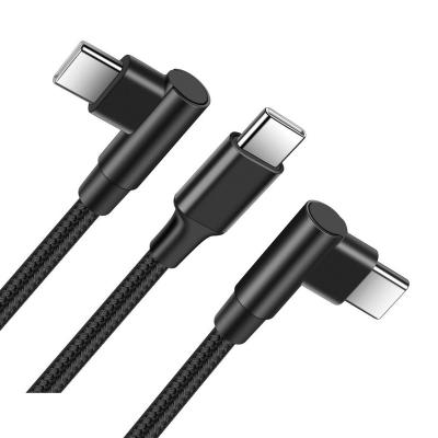 China COMPUTER 0.5m 1m 2m pd 60w 3 ac to c cable nylon charing type c data 90 degree cable for sale