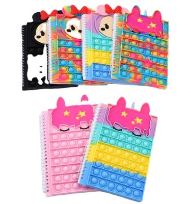 China Wholesale Fashion Women Adult Handbag Silicone Cover Pops Bubble Notebook Busy Person Stationary Toys Notebook Cartoon Tie-Dye Busy Person Notebook for sale