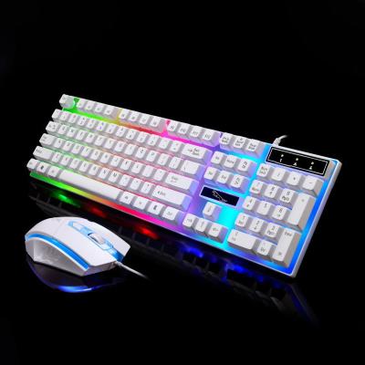 China Anti-ghosting Keyboard Direct Selling Usb Interface Gold Color Keyboard Combos Purple Mouse for sale