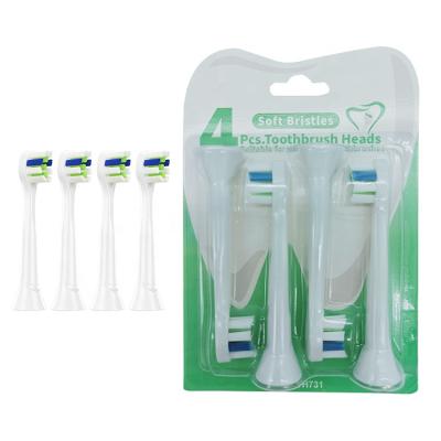 China Household 4Pcs Sonic Brush Heads Patent Electric Toothbrush Heads Fit All Models Letter Start HX3 HX6 HX9 Series for sale