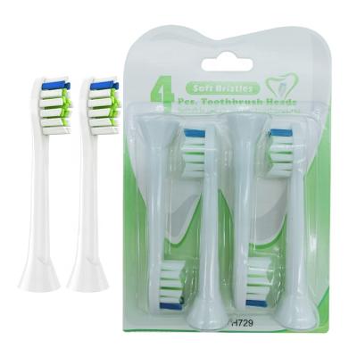 China Household 4 Pcs Pack Replacement Electric Toothbrush Heads Sets For Sonic Electric Vibration Toothbrush HX6064 for sale