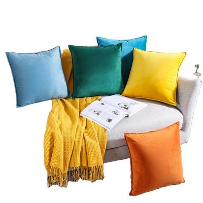 China Anti-Static Factory Direct Sale Velvet Fabric Pillowcase Solid Color Pillow Case for Bed Sofa Cushion Cover for sale