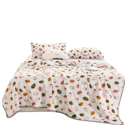 China Cool Summer silk cool Quilt Comfortable breathable 100% polyester Quilt printing bedding duvet for sale