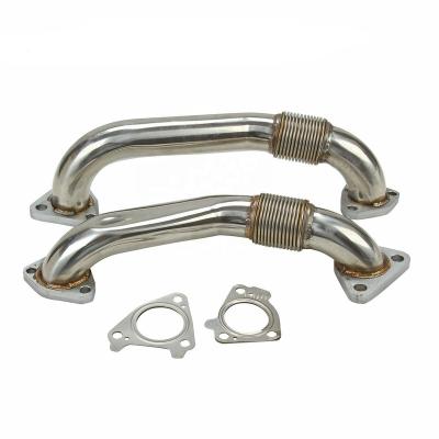 China HIGH QUALITY STAINLESS STEEL 6.6L DURAMAX UGRADED HEAVY DUTY UP PIPES SET W/GASKETS FOR 01-16 GMC 6.6 DIESEL for sale