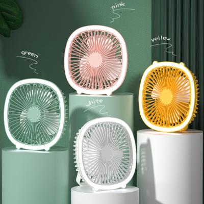 China Hotel USB Table Fan Mini Personal Desk Fan With Portable Desk Lamp and 3 Gears Adjustable for Home Travel Foldable Fans for sale