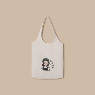 China New Arrival Handled Nbear Large Capacity Us Canvas Cotton Tote Bags Cartoon Recycled White Shopping Bag for sale