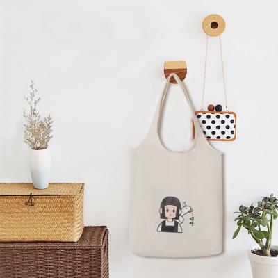 China Nbear Handled Large Capacity Us Cartoon Eco Friendly Grocery Promotional Cheap Cotton Canvas Tote Bag Simple Foldable Custom Logo for sale