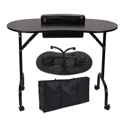 China Foldable Portable Nail Table Manicure Table Modern Customized Nail Art Office Salon Furniture for sale