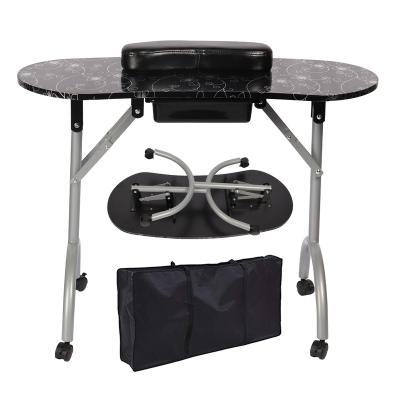 China Modern Black Modern Design Nail Table Manicure Table Portable Salon Manicure Desk for sale