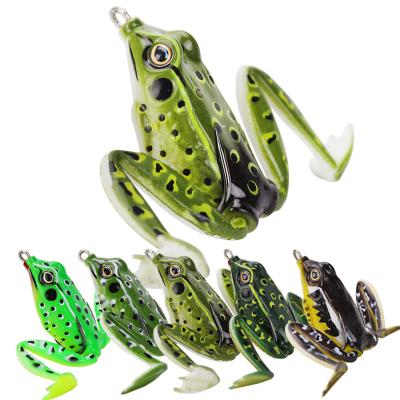 China 12g 5cm Outdoor Fishing Lure Double Hooks Top Water Frog Crank Artificial Soft Bait Fishing Lure for sale