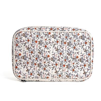 China Fashion Cosmetic Bag Wash Bag Travel Business Travel Storage Zipper Flower Pattern Waterproof Large Capacity Set Bag for sale