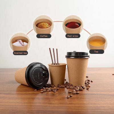 China Custom Logo All Time Craft Style 4oz 8oz 12oz Coffee Recyclable Hot Disposable Double Wall Paper Cup Packaging for sale