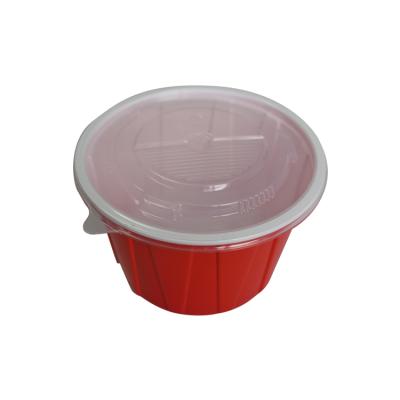 China Microwavable Take Out Plastic Salad Bowl Disposable Food Container Craft Soup Bowl With Lid for sale