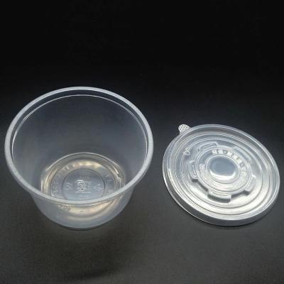 China Microwavable Disposable Plastic Microwavable Round Plastic Soup Bowl With Lid for sale