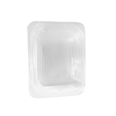 China Disposable Leak Proof Rectangle Clear Plastic Food Package Plastic Packaging Boxes With Plastic Cover for sale