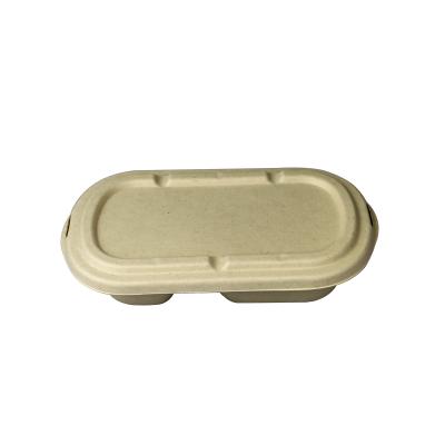 China Biodegradable Disposable Food Sugar Cane Bagasse Pizza Food Fast Bowl With Lid for sale