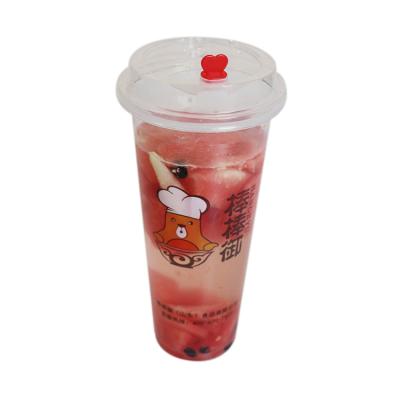 China Single Wall Food Grade Plastic Juice Cup , Clear Reusable Disposable Plastic Cup With Lid for sale