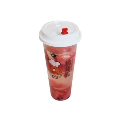 China New arrival single wall plastic milktea cup 700ml plastic juice cup with logo for sale