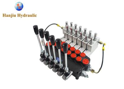 China P80 Electric Hydraulic Directional Control Valves 6 Spools 3 Way Spring Return Control Valve for sale