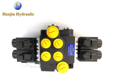 China 2 válvulas de control direccional manuales hidráulicas de DC de voltio de la válvula de control del solenoide del banco 24 13gpm controlan la válvula electromagnética en venta