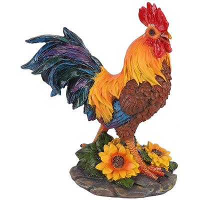 China Life Size Outdoor Animal Chicken Figurine Europe Rooster Statue Home Garden Decor Statue for sale