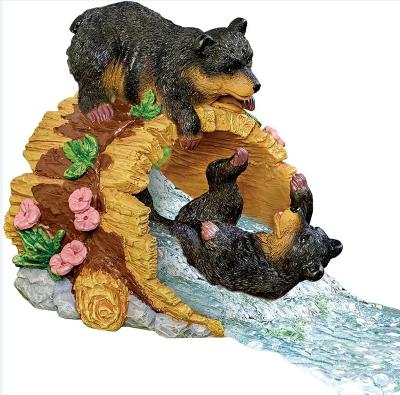 China Europe Resin Bear to Outdoor Play Gutter Downspout Statue Drain Extension Garden Downspout Decoration for sale