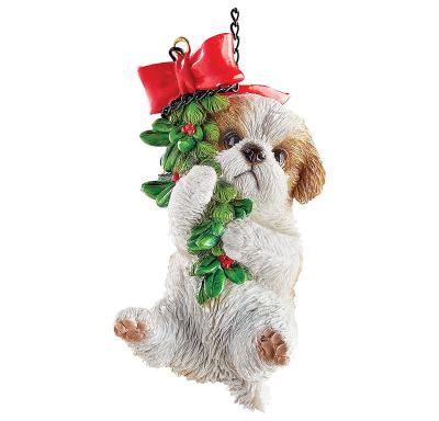 China 2022 Hand Painted Europe Polyresin Holiday Pet Christmas Tree Decoration Ornaments for sale