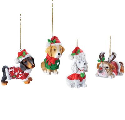 China Handmade Custom Personalized Europe Christmas Dog Tree Ornaments Resin for sale