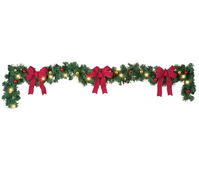 China Christmas Holiday Decoration Decorated Solar Lit Christmas Garland Light Decor for Fireplace Stairs Wrap for sale