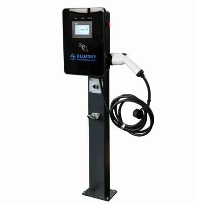 China Charging EVs 22kw AC EV Charger GB/T20234.2 With 4.3 Screen Floor Mounted ev Car Charger Manufacturers for sale