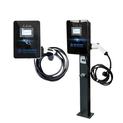 China Charging Electric Cars 3.5kw AC EV Charger With 4.3 Inch Screen 16A 1Phase Electric Car Charger Station Fast Car Charger Floor Type - 2 / 1 /G Type for sale