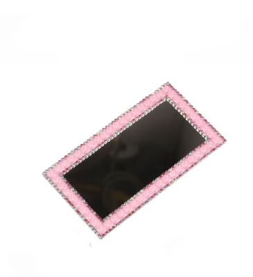 China Luxury Car Sun Visor HD Interior Portable Auto Cosmetic Mirror Bling Diamond Universal Car Interior Mirror Car Makeup Mirror for sale