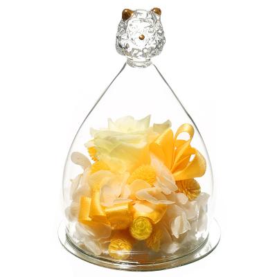 China decorative flowers & Garlands 12 Zodiac Leo Forever Preserved Real Natural Rose Flower In Glass Figurines Perfect For Birthday Valentine's Day Gift for sale